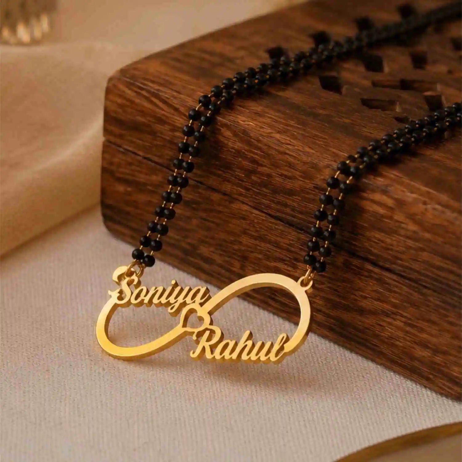 Personalized couple name mangalsutra gift for wife and married women
