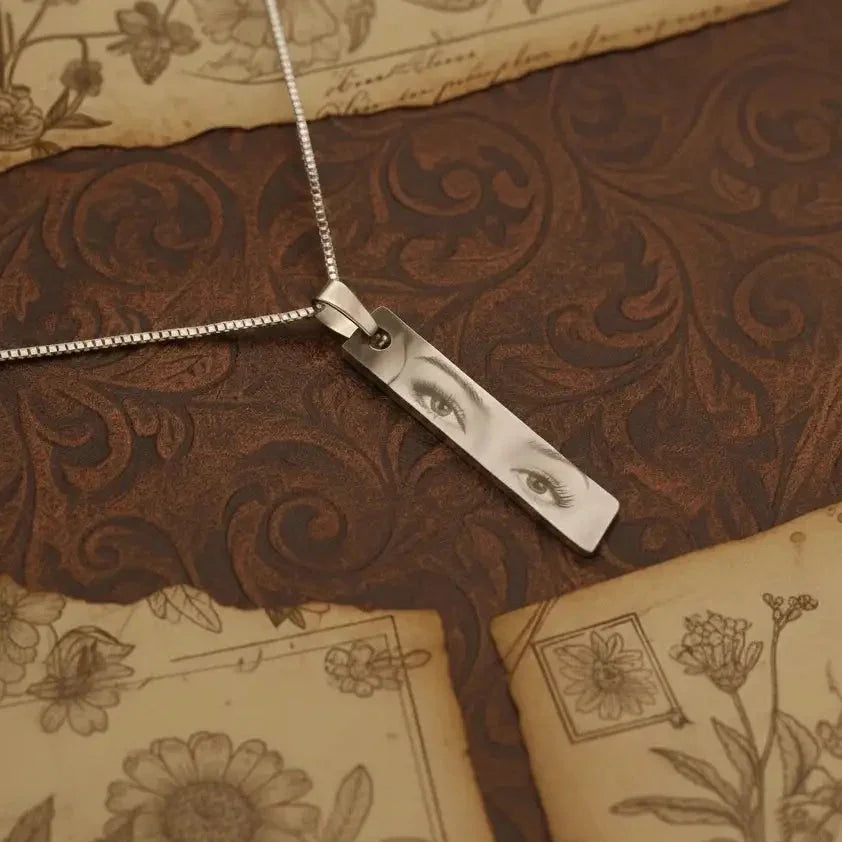 engraved spotify eye photo pendant