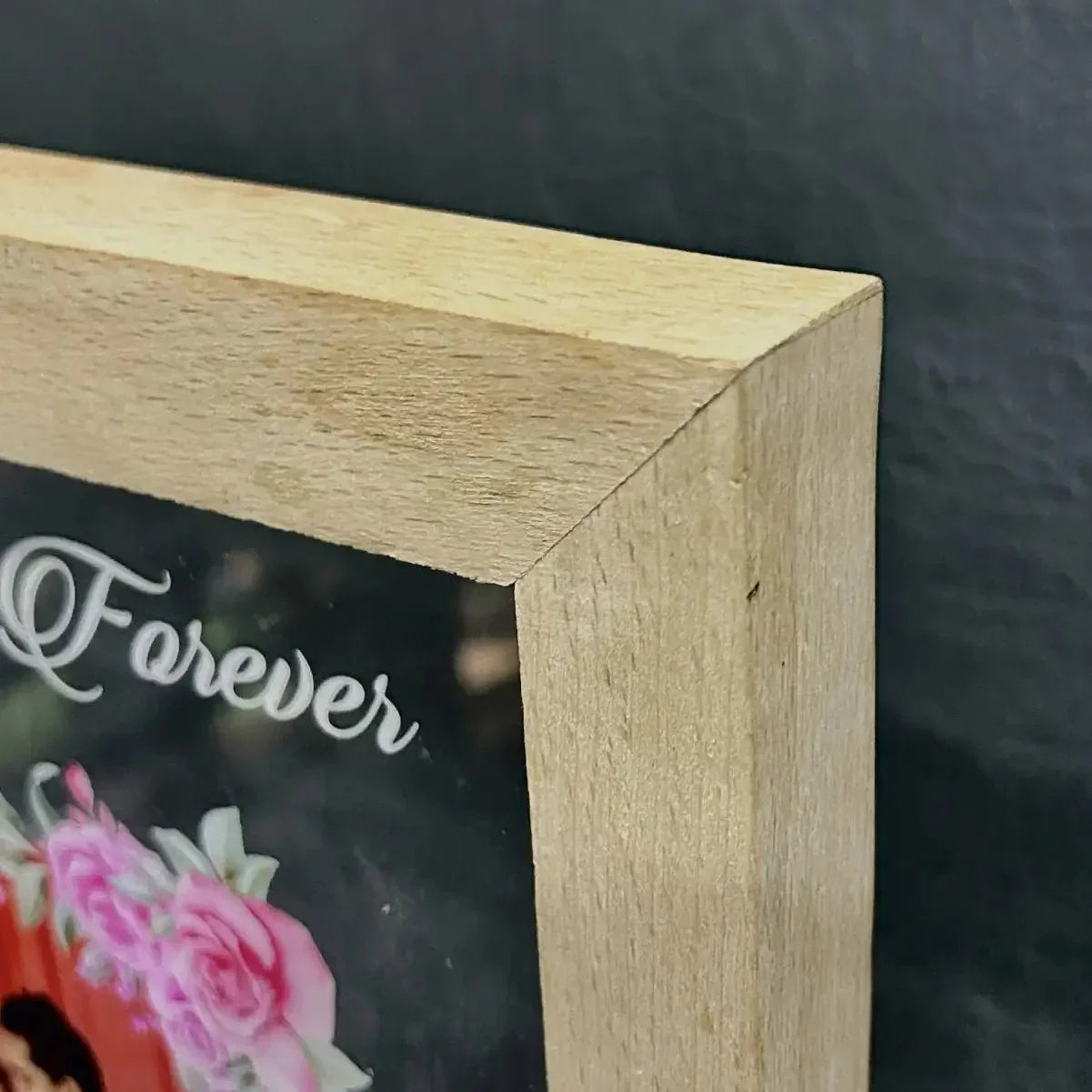 Premium wooden frame with acrylic printed photo for love celebration